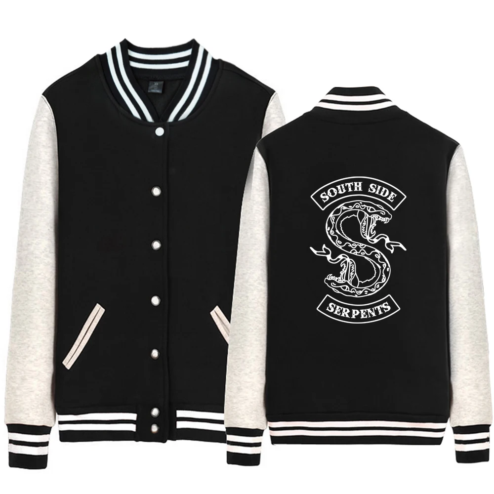 

south side serpents riverdale hot tv show pop's chock'lit shoppe Man jacket Boy Coat Single breasted Baseball Fleece Winter