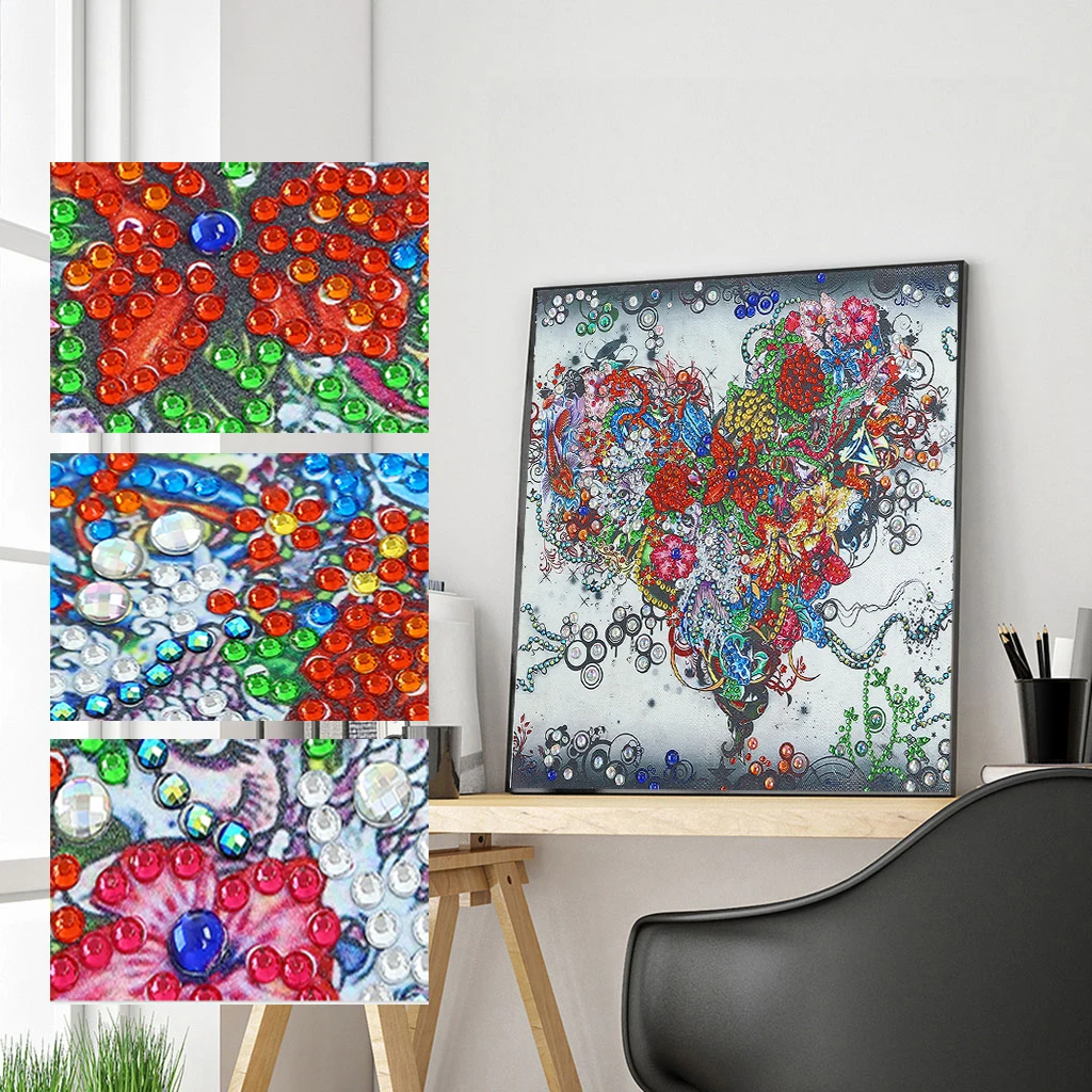 

Набор для алмазной вышивки стразы, алмазная 5D живопись в форме сердца, цветка, особая форма, «сделай сам»