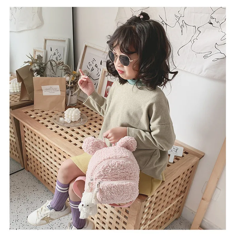 Fashion Kids Girl School Bag Backpack Rucksack Child Students Fleece Shoulder Bags | Багаж и сумки