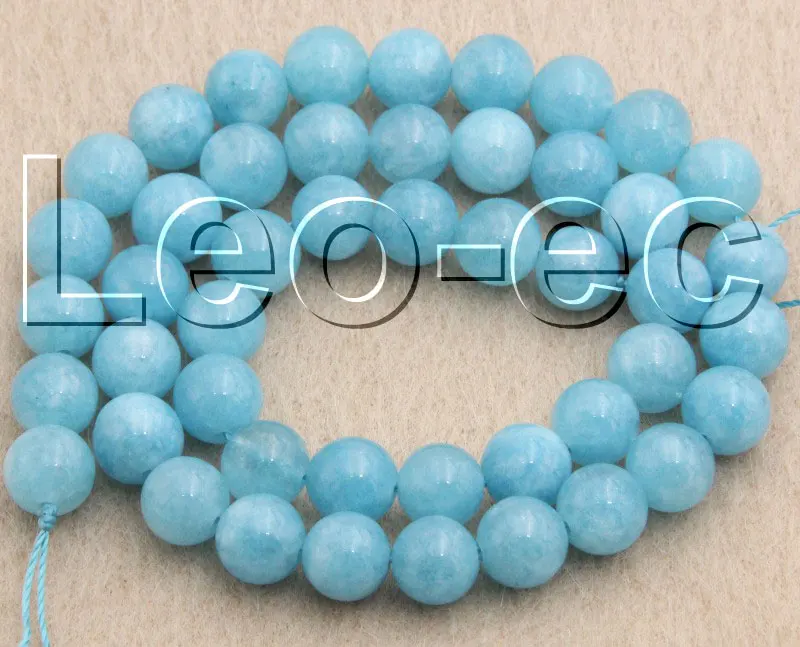 

Natural 8mm blue aquamarine Stone Loose Beads for Jewelry Making Strand 15" v1576