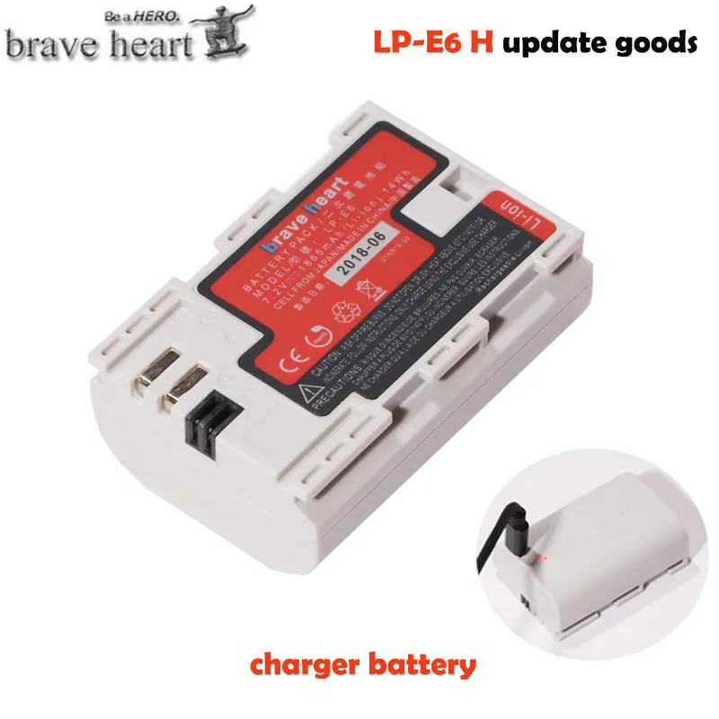 1x battery Высокое Качество 7,2 в LP-E6 LP-E6N LP E6 литий-ионная аккумуляторная батарея Сделано с японскими ячейками для Canon EOS 5D Mark II III 7D 60D 6D 80D - Цвет: 1x battery