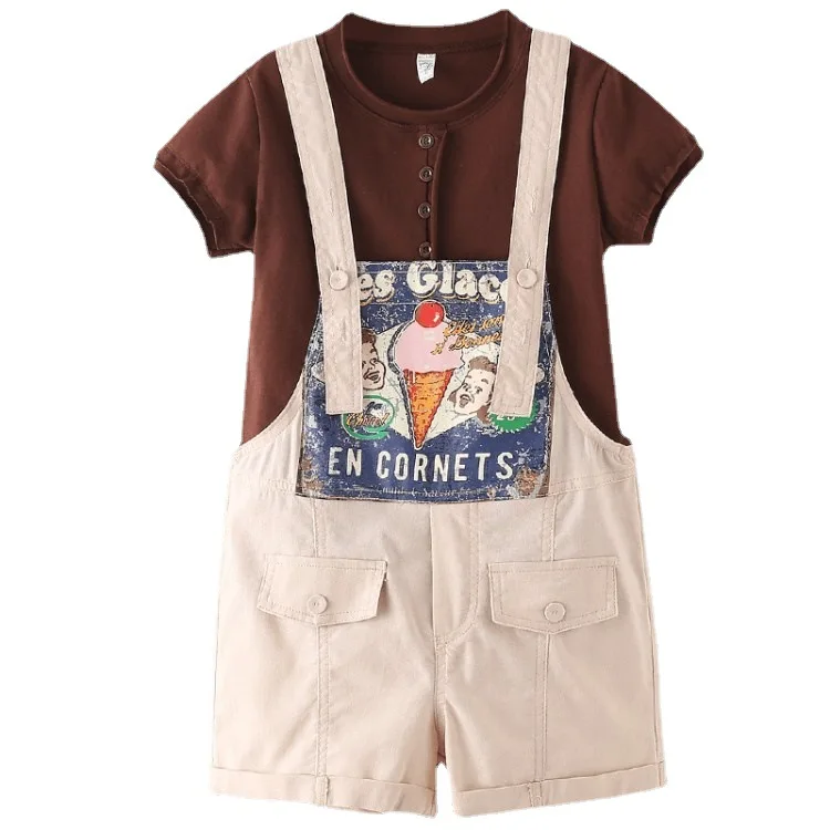 

Girls' Summer Suspender Pants Set 2021 New Women's Sling Fashion Vitality