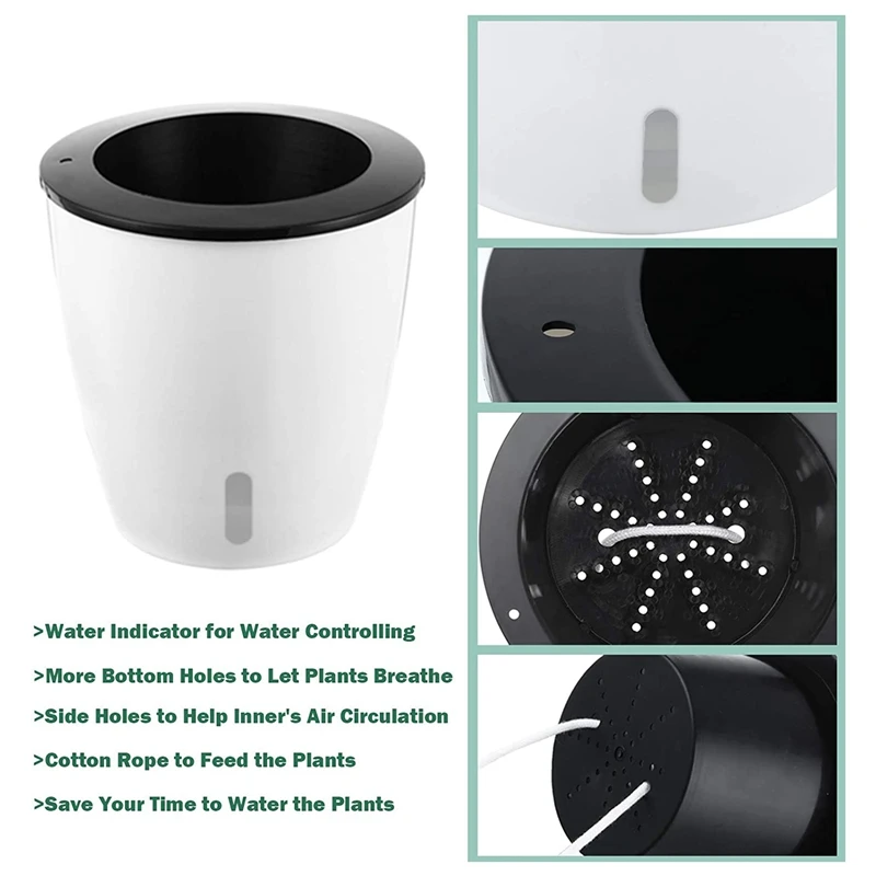 Кастрюли для самополива комнатных растений 6 упаковок 5 дюймов индикатор воды