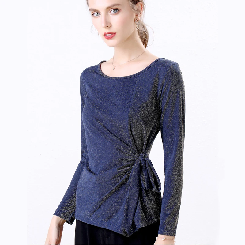 Модная женская Повседневная футболка с длинным рукавом новинка 2020 чистый тонкий