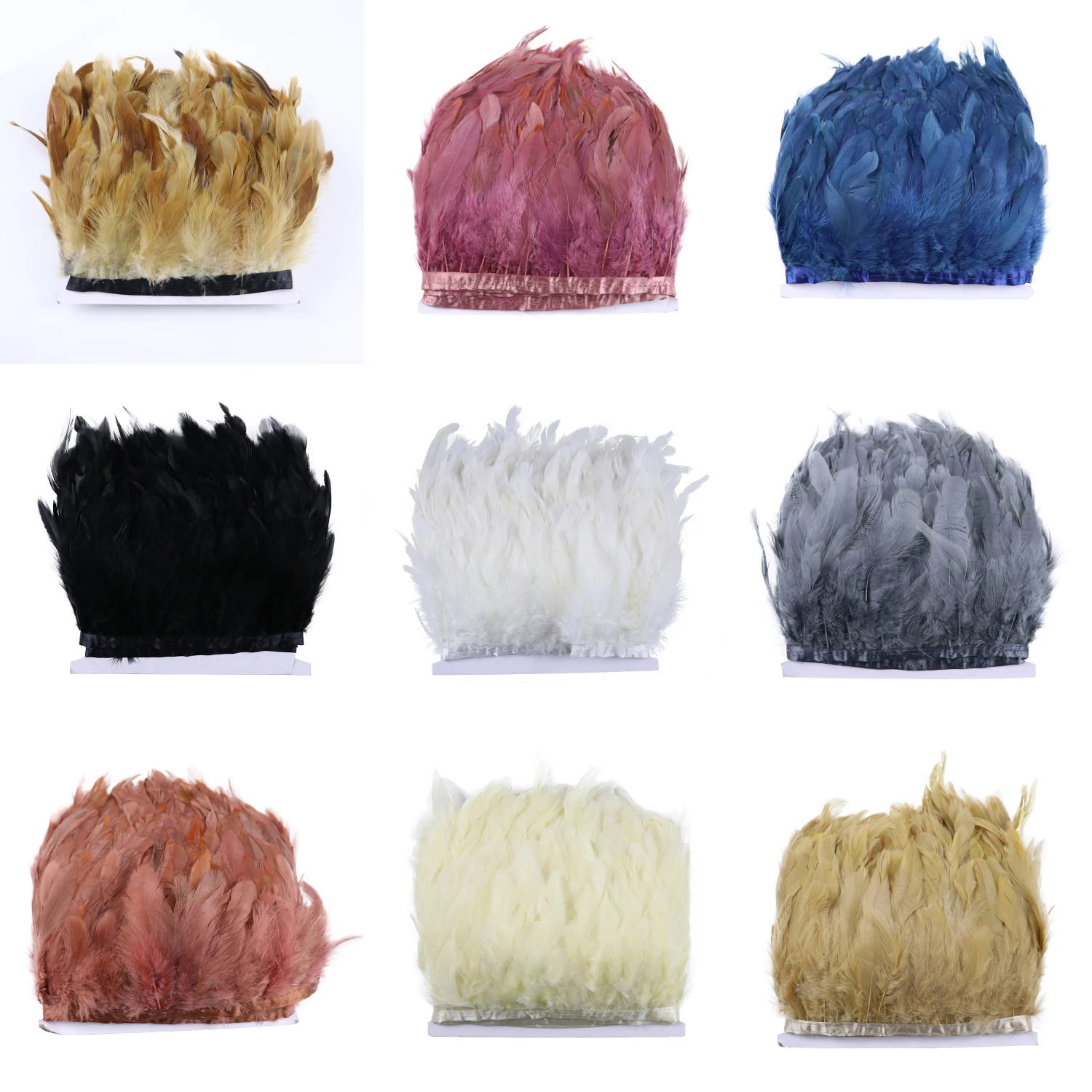 Wholesale 1meter Dyed Rooster Feather Trim Chicken Ribbon DI