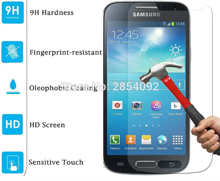 

9h tempered glass film sfor samsung galaxy s4 mini gt-i9190 / gt-i9192 /gt-i9195 2.5d glass screen protector for galaxy s4 mini