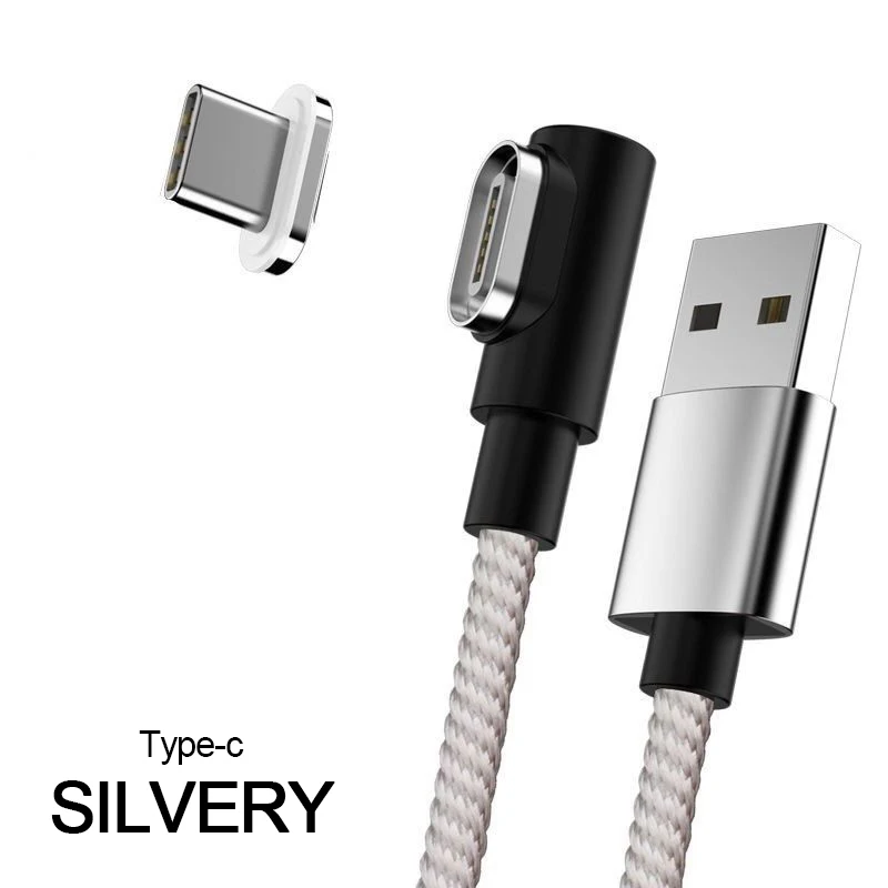 Магнитный кабель VOXLINK Micro usb type C, адаптер для быстрой зарядки телефона, Microusb type-C, магнитное зарядное устройство usb c для iphone samsung S8 9 - Цвет: Silver for Type C