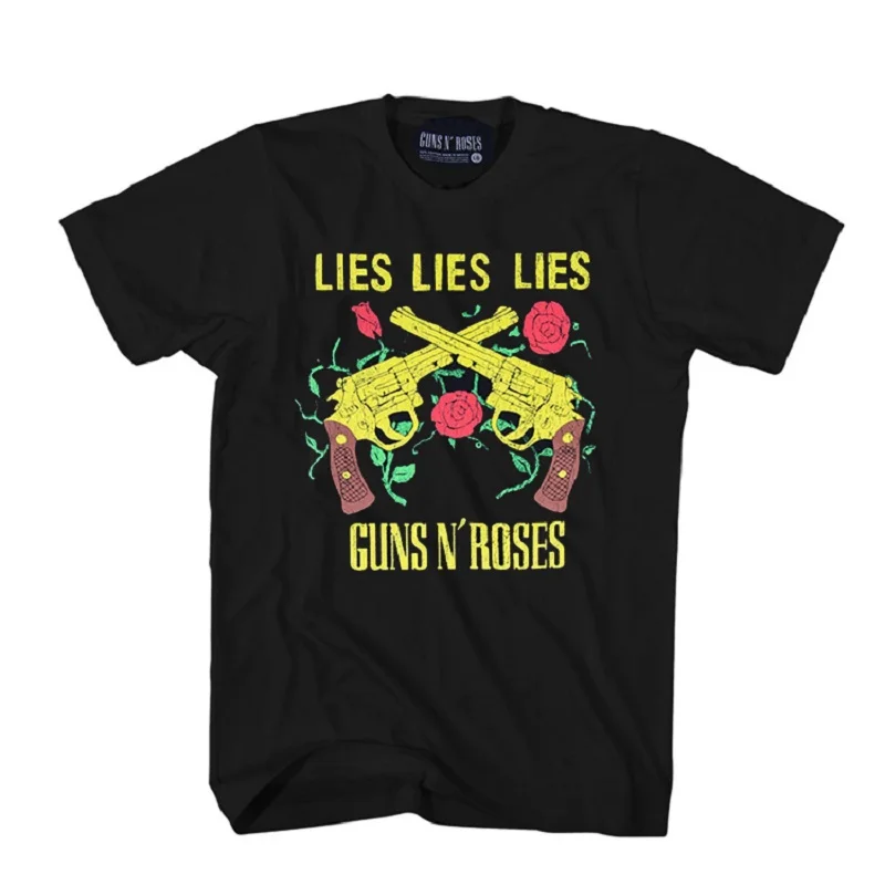 

Retro Guns N Roses double gun heavyweight cotton short-sleeved T-shirt