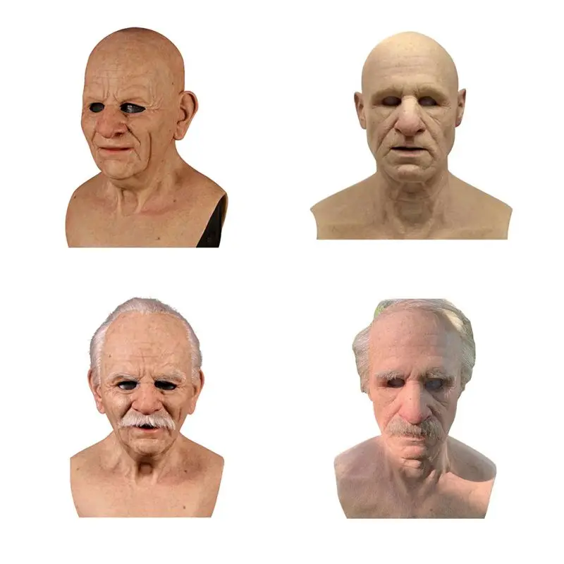 

Old Man Mask Halloween Creepy Wrinkle Face Mask Halloween Costume Mask Realistic Latex Party Masquerade Carnival Mask Joke Props