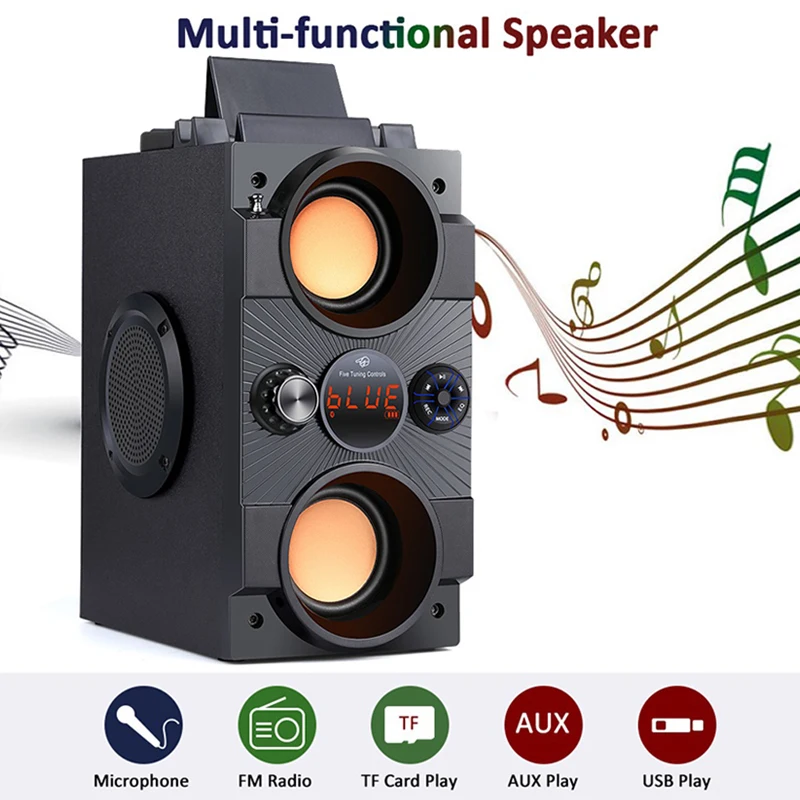 40w big power portable bluetooth speaker outdoor wireless subwoofer boombox column sound music center support aux tf fm radio free global shipping