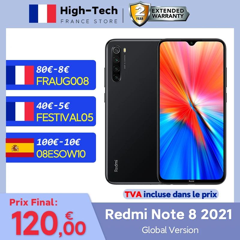 Xiaomi Redmi Note 8 смартфон с 5 дюймовым дисплеем восьмиядерным процессором MTK Helio G85 ОЗУ 4