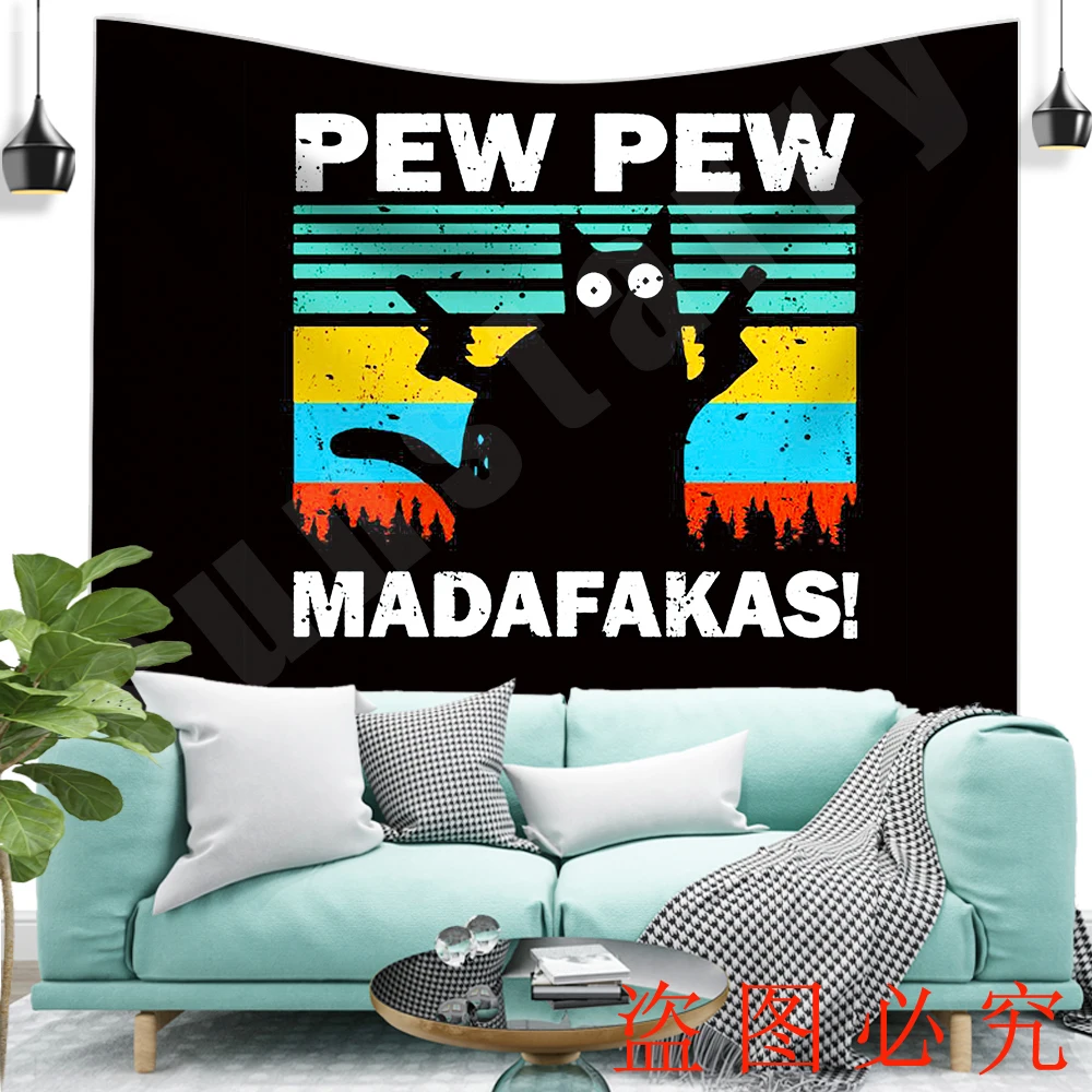 

Pew Madafakas Art Tapestry Wall Hanging Aesthetic kawaii room decor Cartoon Wall Tapestry For Drom Room Decor Tapestries Hanging