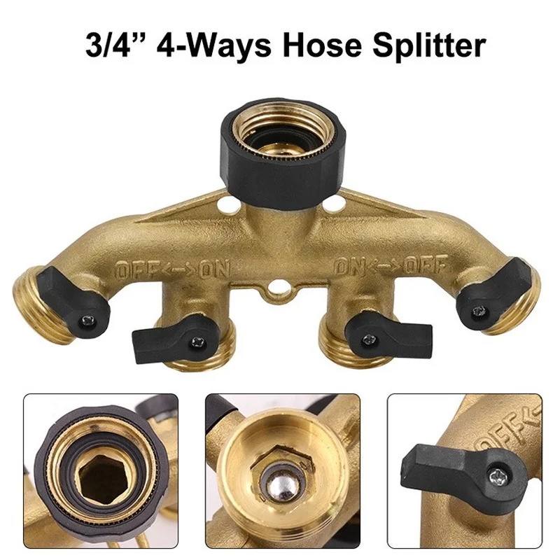 

Garden Hose Splitter 4 Way Tap Hose Connectors Water Distributor Switch Valve Garden Water Connectors Watering Irrigation