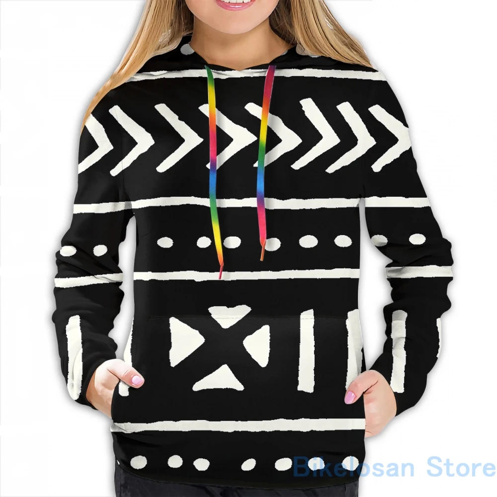 Женская забавная черно-белая Повседневная Толстовка с принтом в африканском