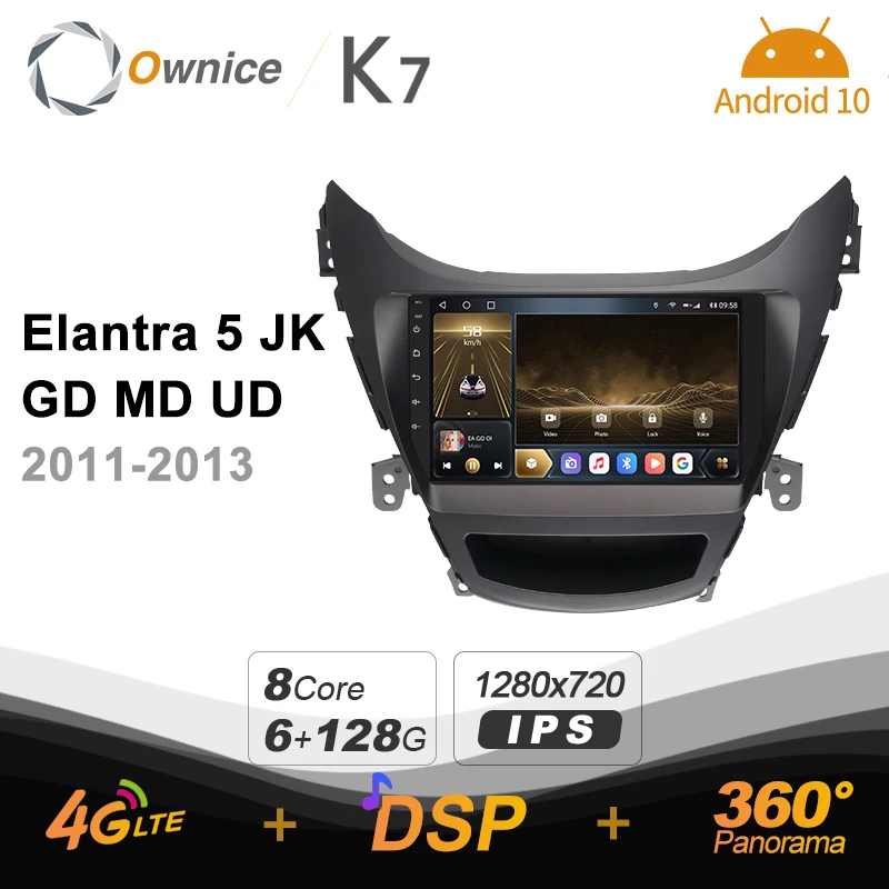 

Автомагнитола K7 Ownice 6G + 128G Android 10,0 для Hyundai Elantra 5 JK GD 2011-2013 мультимедийный DVD 4G LTE GPS Navi 360 BT 5,0 Carplay