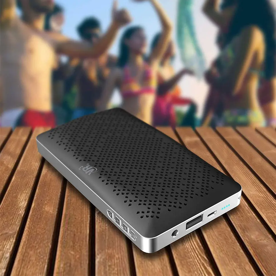 

Portable power bank with Bluetooth high-power/high-fidelity dual -2 speakers, 4000mAh, built-in microphone and long playing time