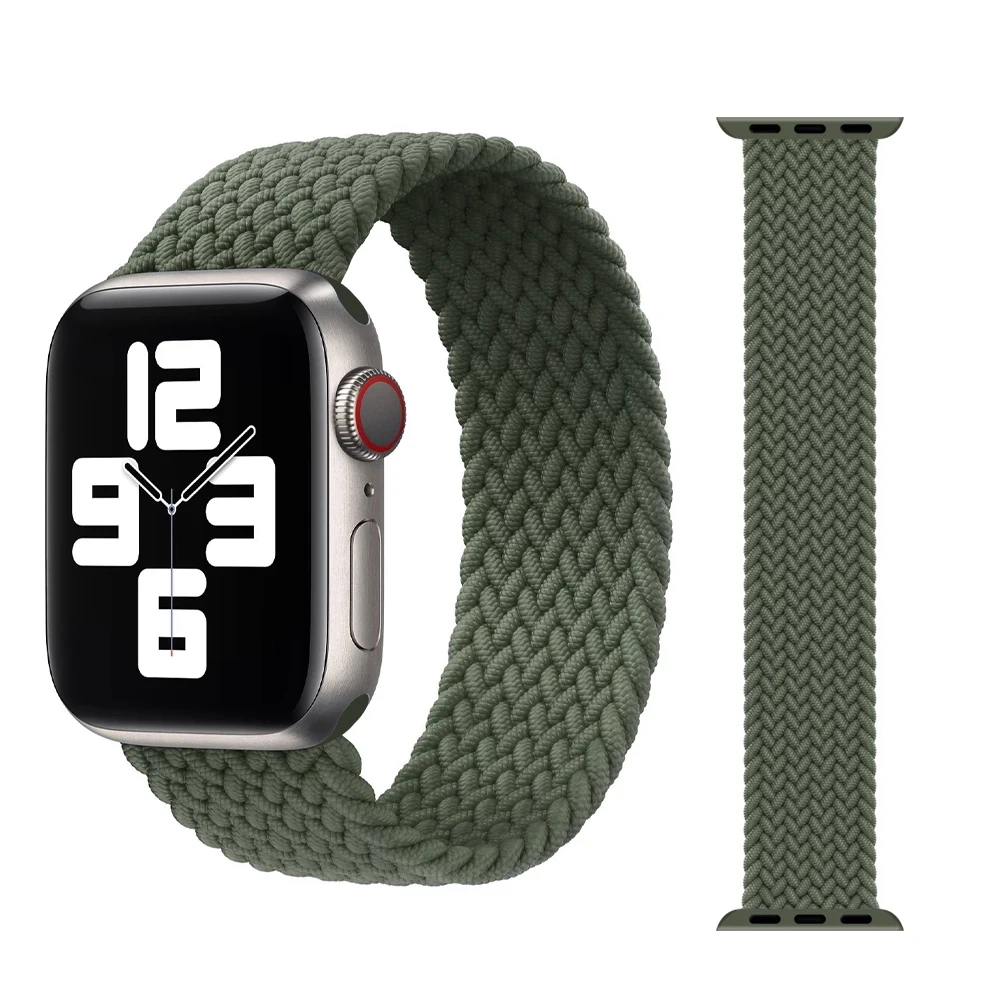 

Nylon Braided Solo Loop Strap for Apple Watch band 44mm 40mm Soft Bracelet for iWatch Series 6 SE 5 4 watchband 38mm 42mm strap
