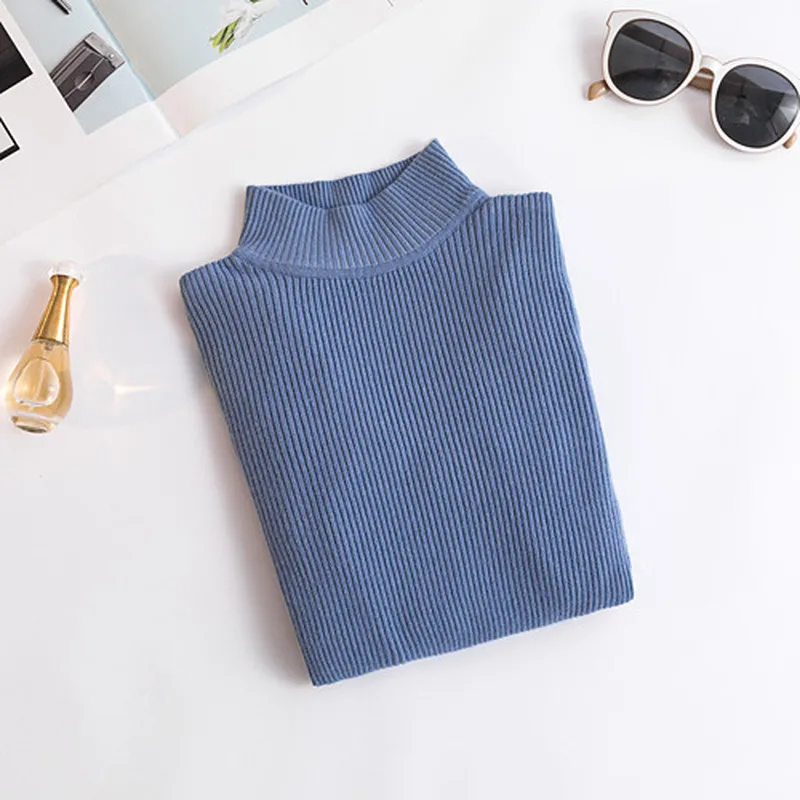 Spring Autumn Winter Turtleneck Sweaters Slim-fit Korean Sweater Long Sleeve Pullovers Short Casual Tight Clothes New Arrival | Женская