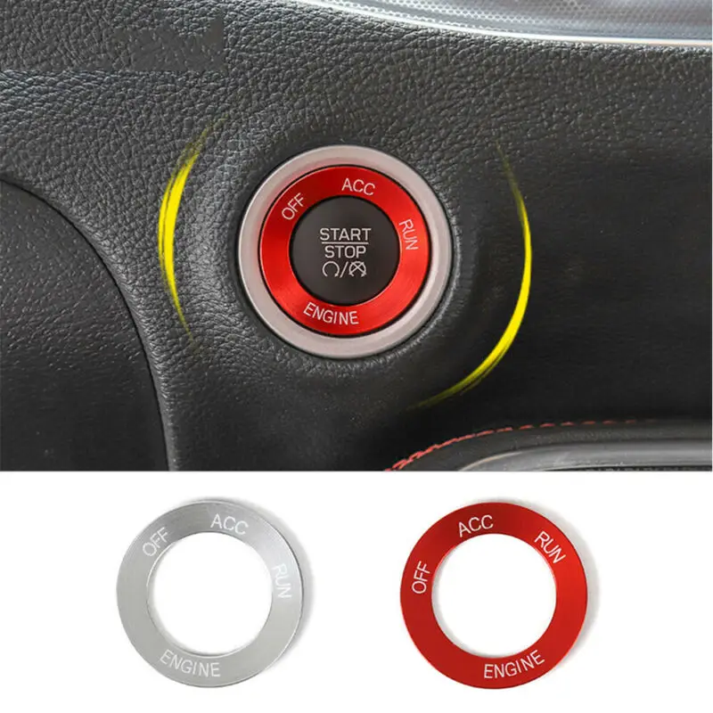 Red Button Switch Trim Replacement Silver Double-sided adhesive tape For Dodge Challenger 2015-2019 | Автомобили и мотоциклы