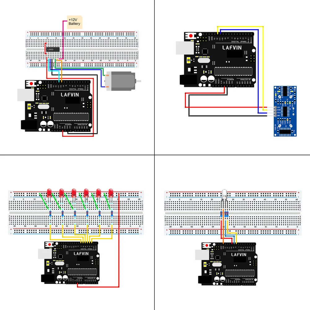 LAFVIN базовый стартовый комплект для Arduino для UNO R3, с макетной платой, светодиодный, резистор, перемычки и блок питания
