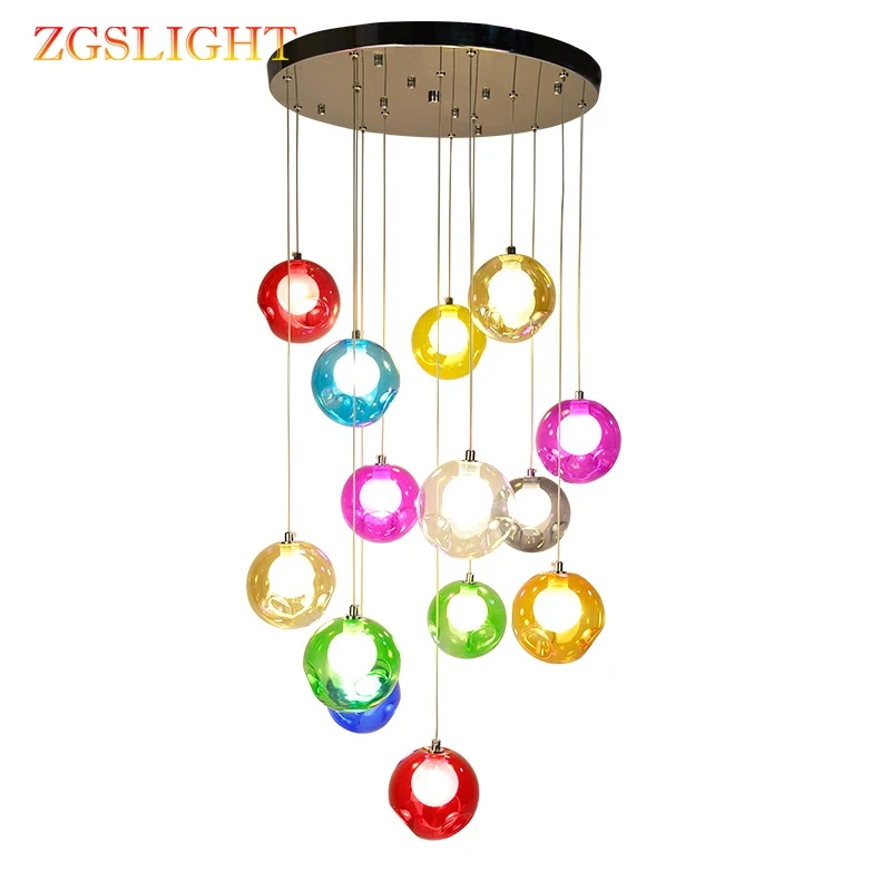 Современный креативный подвесной светильник стеклянный круглый светодиодный