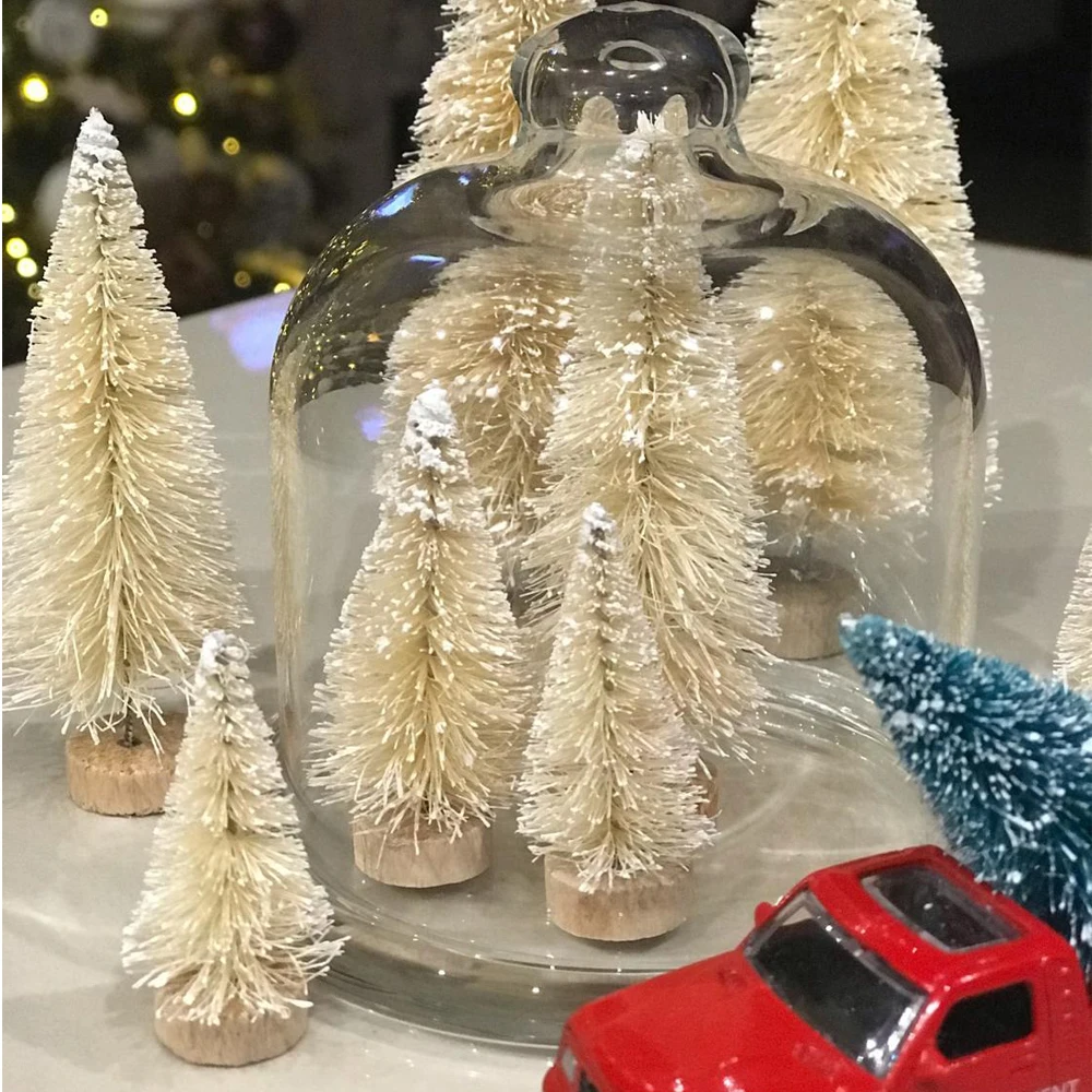 8 шт. Маленькая рождественская елка искусственная сосна мини бутылка для сизаля