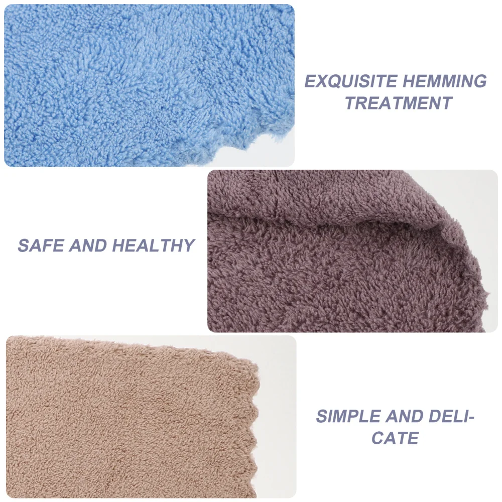 

8Pcs Children Absorbent Square Towels Coral Fleece Towels for Face Washing
