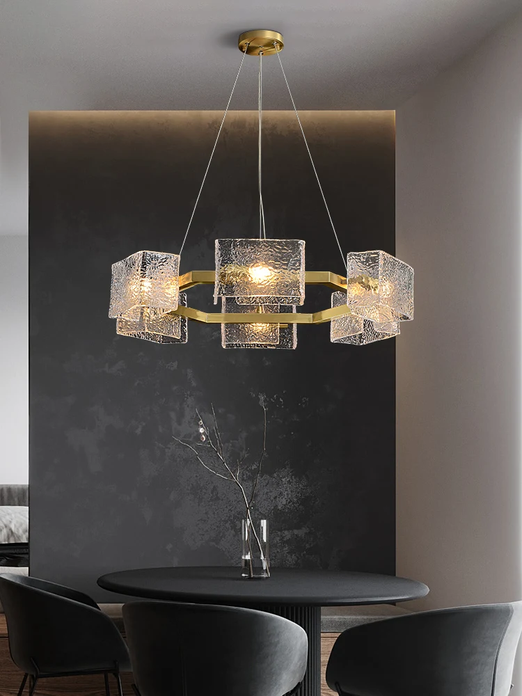 

Postmodern light luxury chandelier living room dining room bedroom study all copper chandelier