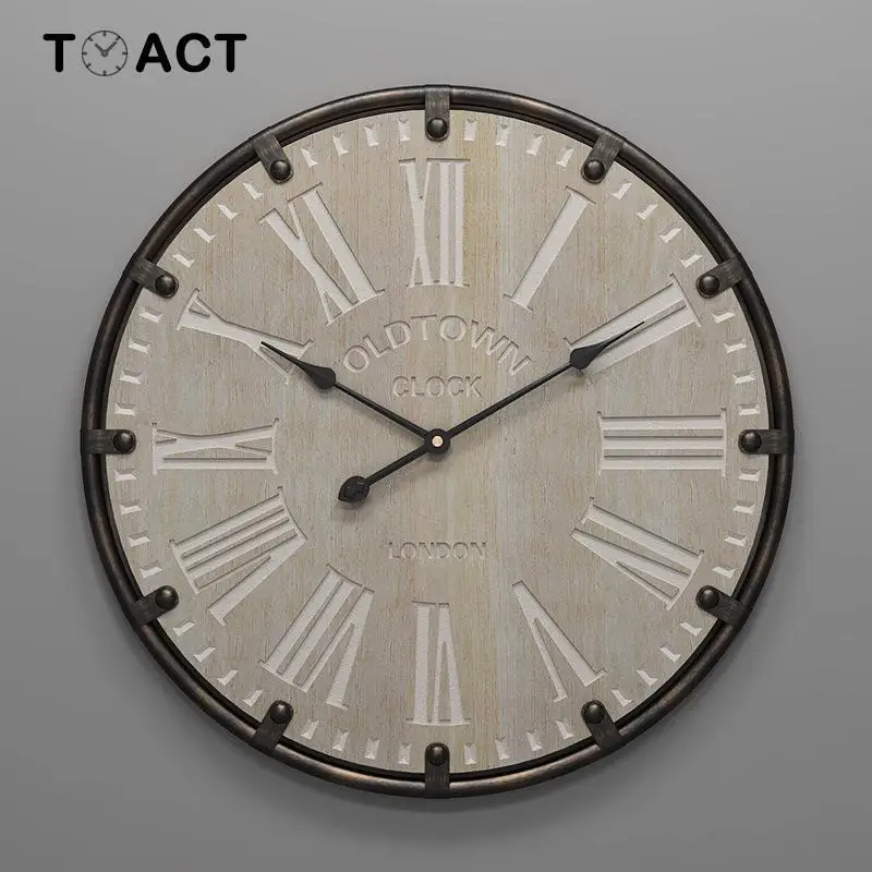 Объемные часы ручной работы в стиле ретро большие винтажные настенные