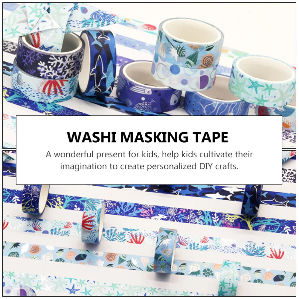 

10 Rolls Ocean Style Decorative Washi Tape Stickers Scrapbooking Adhesive Tape