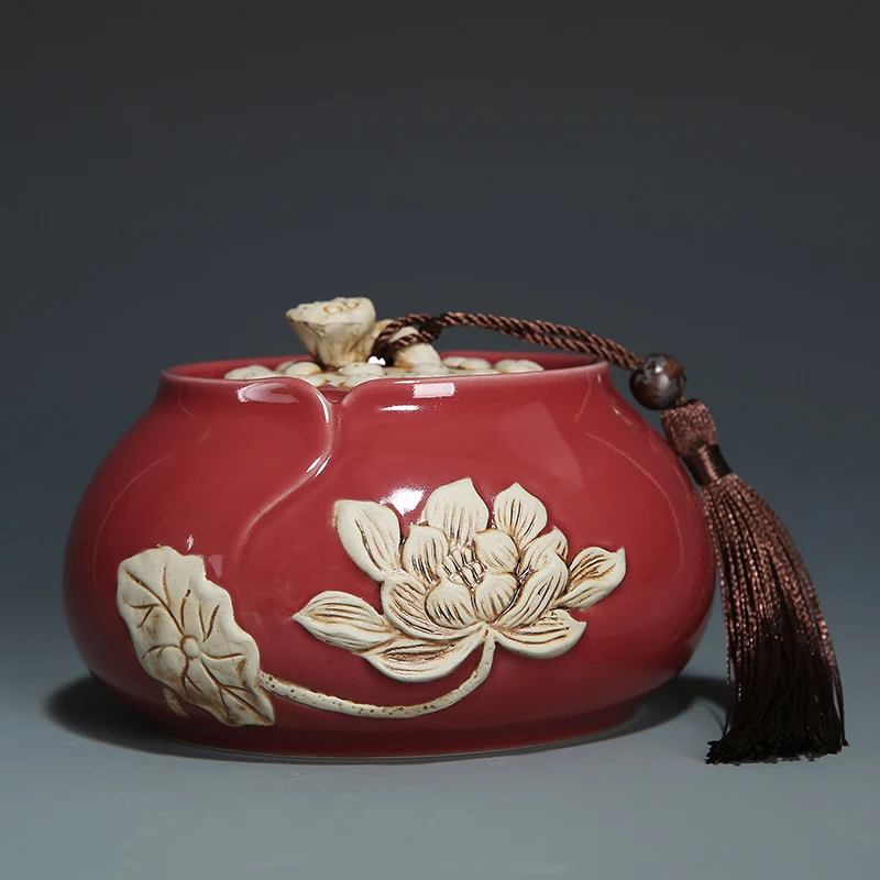 

Chinese Ceramic Tea Caddy Porcelain Small Japanese Kitchen Container Tea Caddy Box Storage Pojemnik Na Herbate Teaware BL50CG