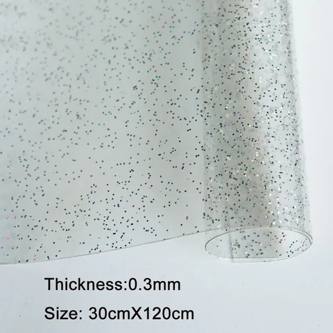 Прозрачная ультра-прозрачная белая блестящая пудра звезды ПВХ пленка Желейная искусственная кожа ткань для сумок крафтовый Декор Защитная BH048