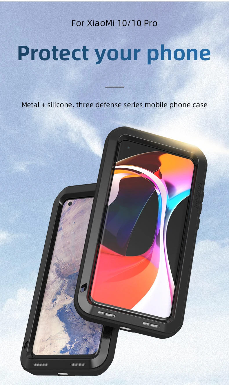 Оригинальный мощный чехол LOVE MEI для Xiaomi Mi 10 металлическая броня ударопрочные