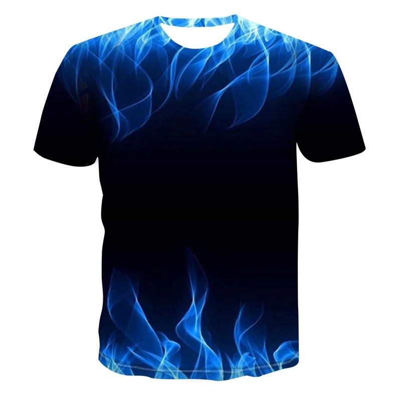 

2021 New Summer 3D Printed O-neck T-shirt Color Contrast Men's T-shirt Print Casual Sweatshirt Short Sleeve Tshirts Sportswear