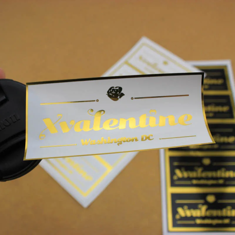 Низкий минимальный заказ логотип на Золотая фольга бумажная этикетка наклейки с