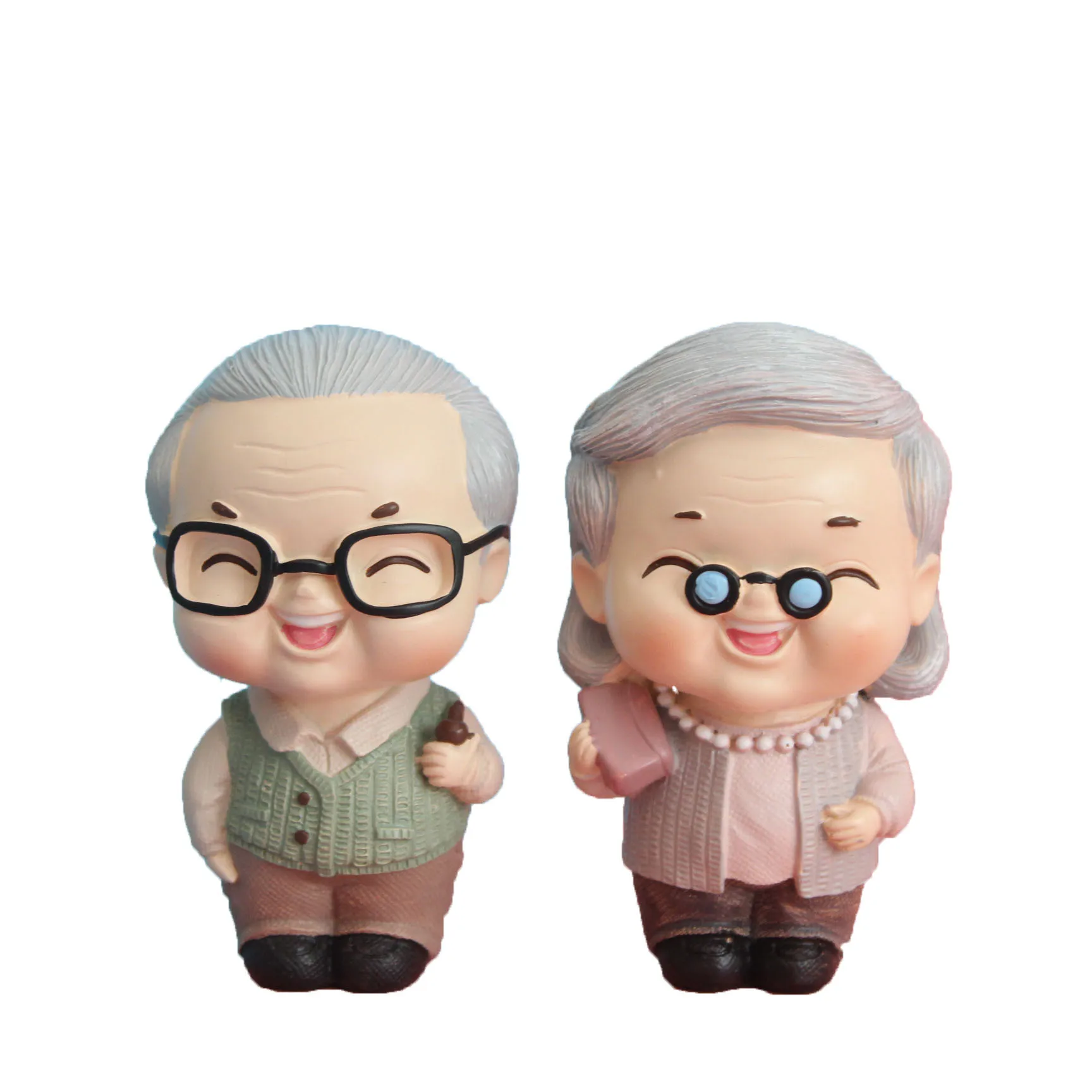 

Posing Old grandpa cake decoration leisure urban old man resin crafts