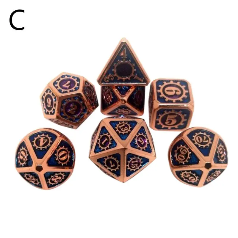 

7pcs Metal Dice Set DND Solid Polyhedron for Party RPG MTG Role Playing Games Drop Shipping