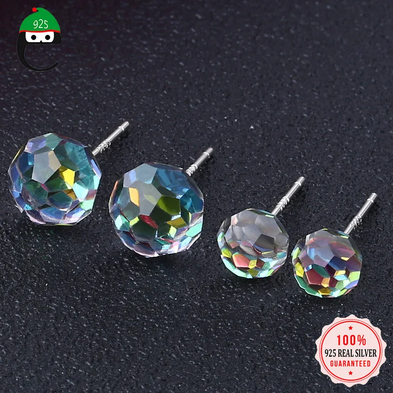 

Женские серьги-гвоздики из серебра 925 пробы с кристаллами