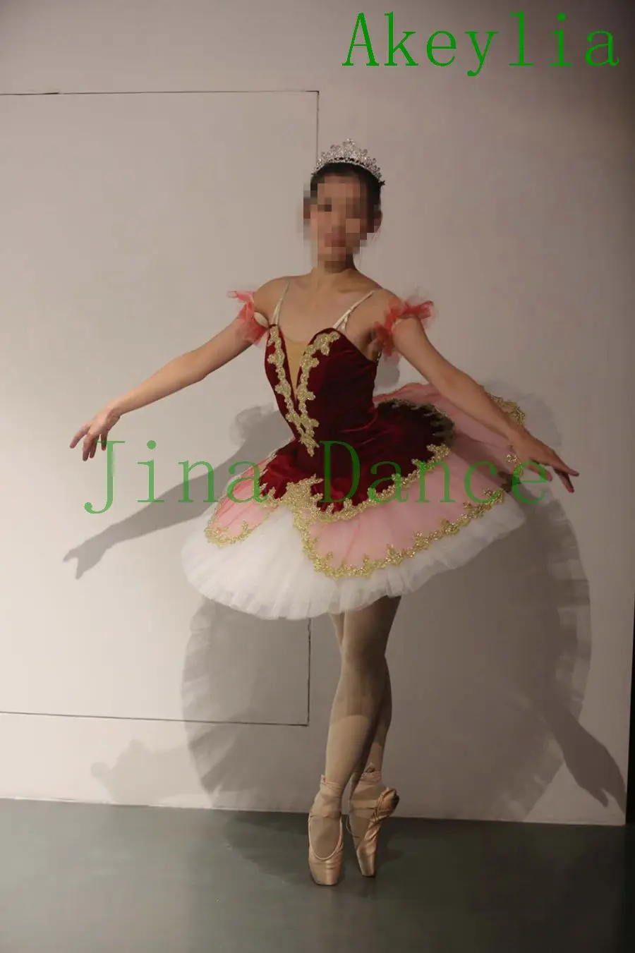 Новинка профессиональная балетная юбка-пачка с блестками красный цвет для детей