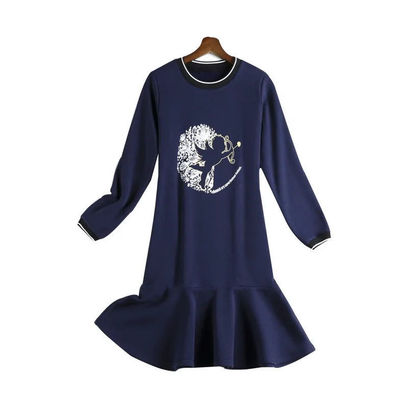 

size 6l women party dress plus 2020 new style round neck long sleeve length show thin dresses big sizes clothes vintage 10919