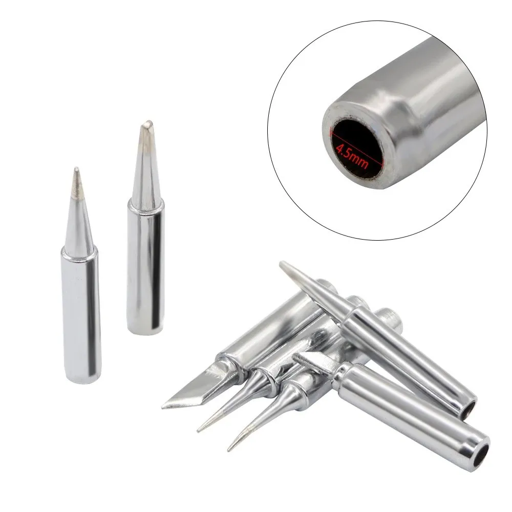 

5pcs 900M-T Pure Copper Soldering Iron Tips Lead-free Welding Solder ToolsWelded Joints Are Suitable For Low Temperature Welding
