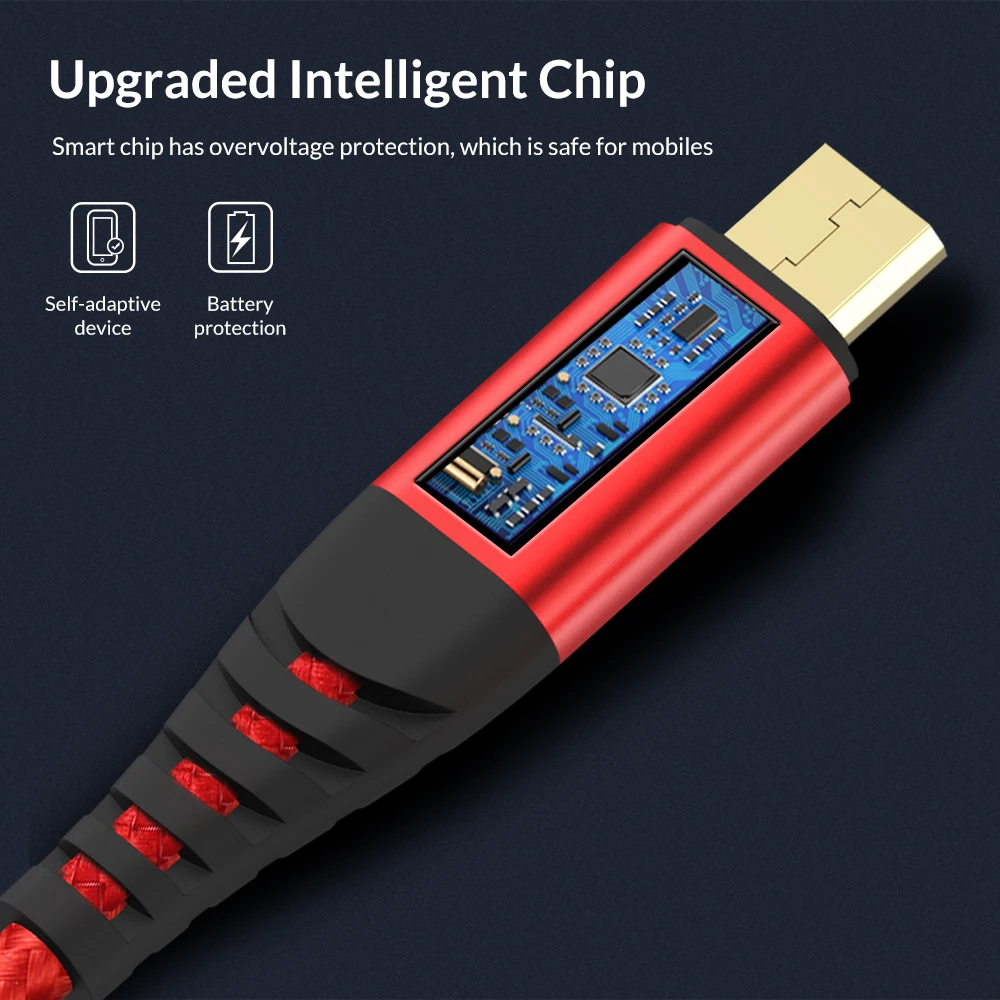 Кабель Micro USB нейлоновый кабель для передачи данных Samsung Galaxy S7 edge S6 J4 J5 J6 J7 Xiaomi Redmi Note