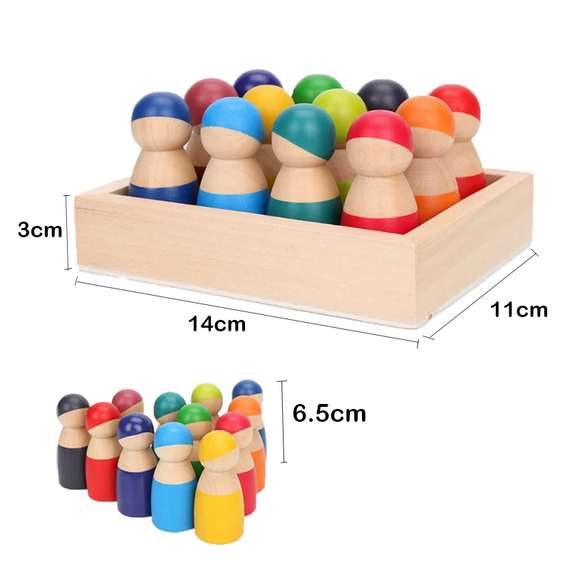 wooden rainbow block wood stacking toys grimms rainbow building blocks balls montessori eductaional toy kids rainbow stacker free global shipping