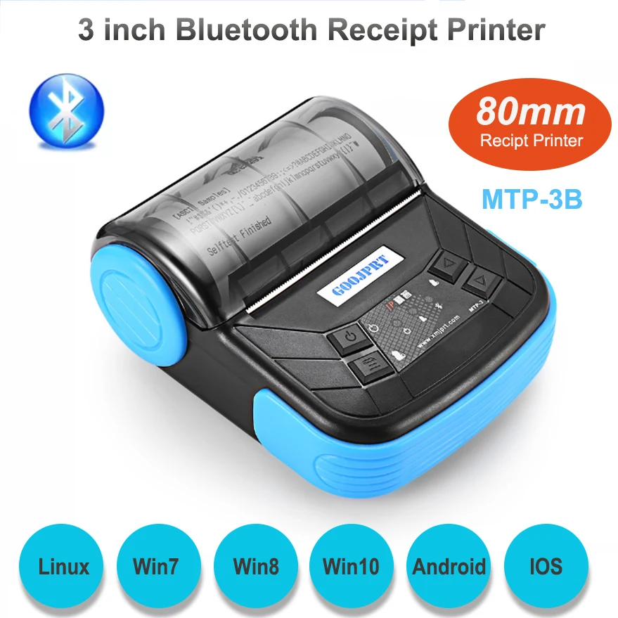 Горячая Распродажа беспроводной мини 80 мм Bluetooth портативный термопринтер для