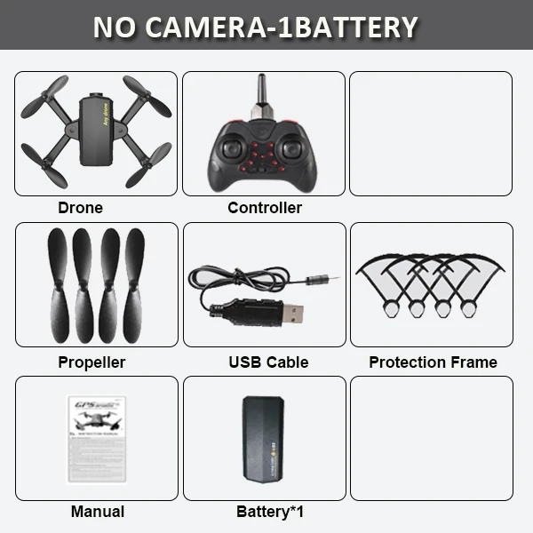 no camera 1BAT Складной мини-Дрон с Радиоуправляемый квадрокоптер с камерой HD четырехъядерный с высокой фиксацией RC вертолет с безголовым режимом детские игрушки - Цвет: no camera 1BAT