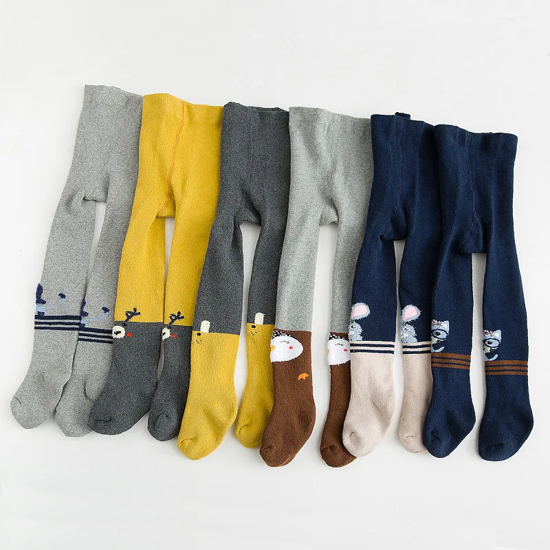 Плотные хлопковые леггинсы для девочек с рисунком животных Цветные малышей