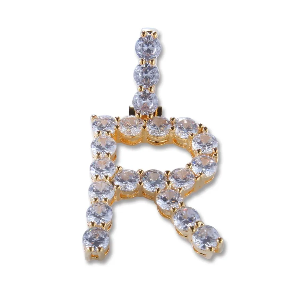 TBTK 26 первоначальных букв медь Iced Out буквы с кристаллами с цепочкой ожерелье Золото унисекс талисманы Роскошные ювелирные изделия подарок