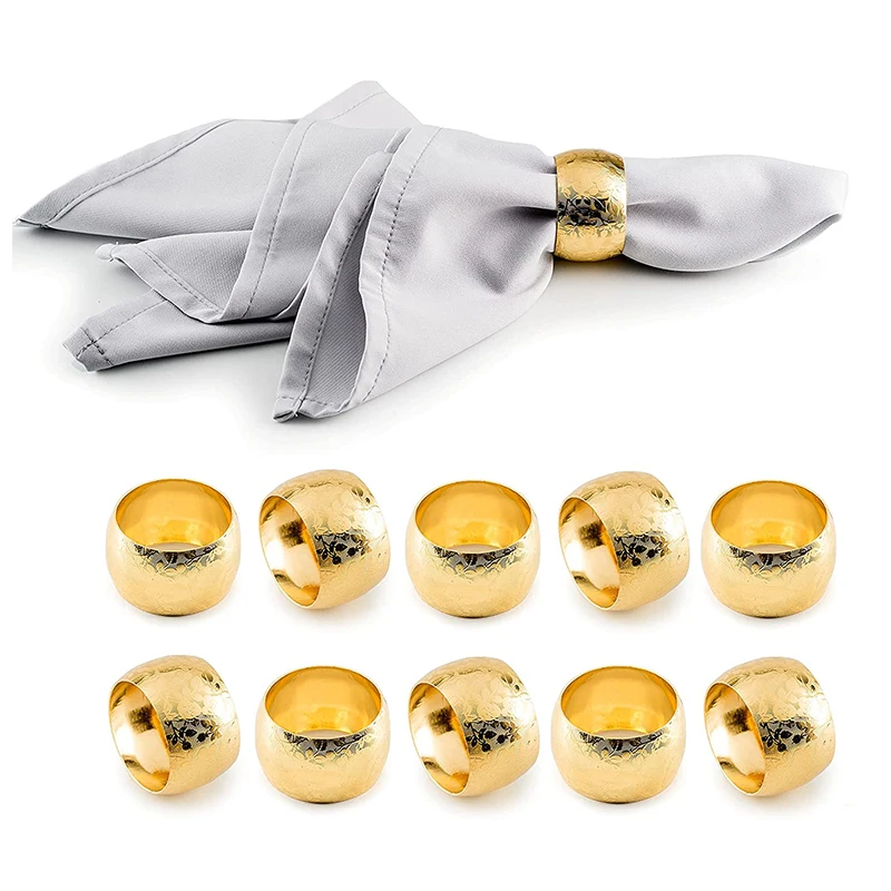 10 шт. золотые кольца для салфеток простое круглое металлическое свадебное
