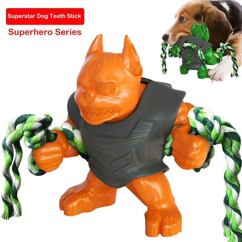

New Superstar Dog Chew Toy Brushing Stick Brush With Cotton Rope Teeth Cleaning Toy Ball Dog Toothbrush Pet Supplie For Dog