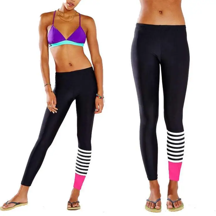 

Autumn European and American leg segmented splicing Yoga Pants women's nine point Yoga running pants